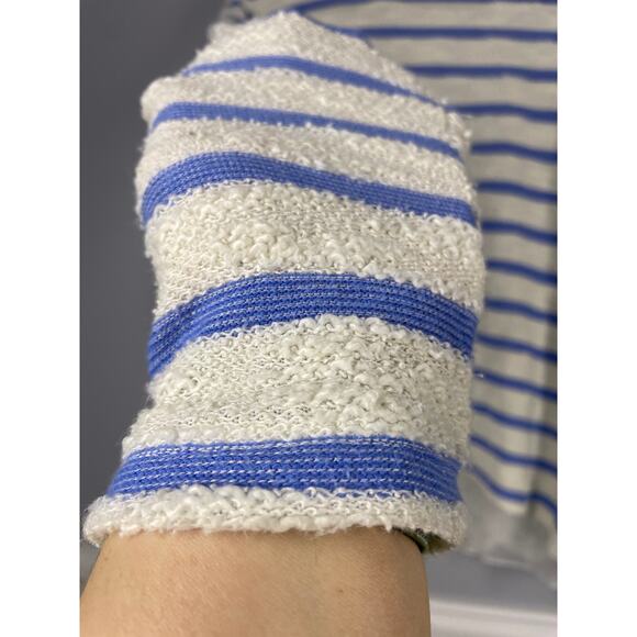 Anthropologie, Sullivan + James, Size Large, Blue & White Terry Stripe Sweater - Picture 2 of 11